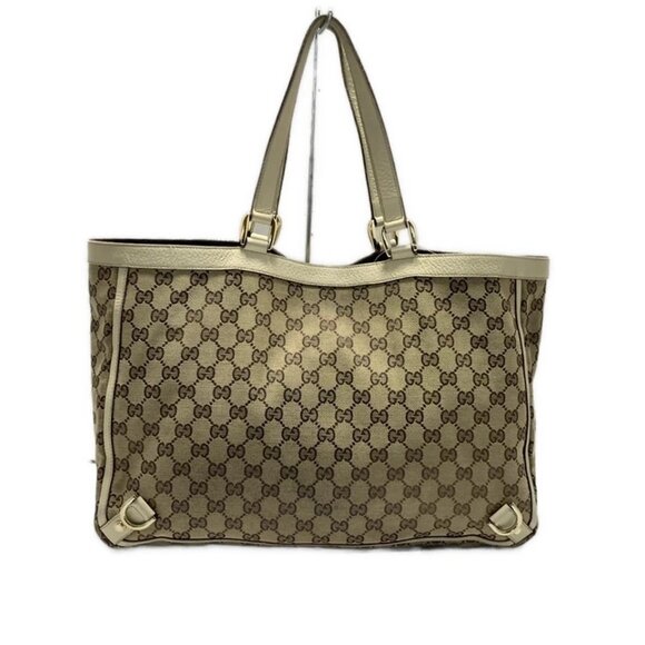 GUCCI GG Pattern, Abbey Beige Dark Brown Cream Jacquard Leather 344-041925 - Picture 2 of 9